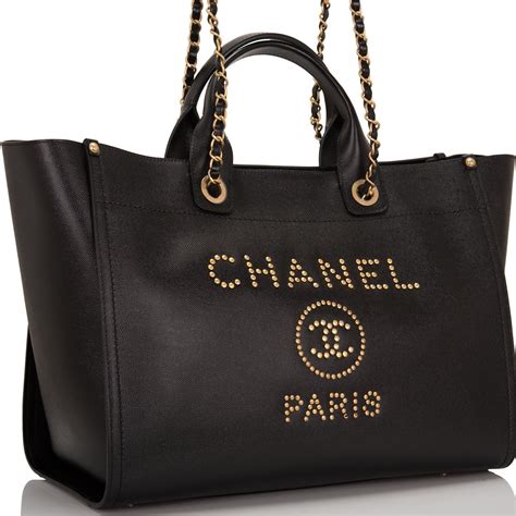 chanel black tote bag|chanel shopping tote price.